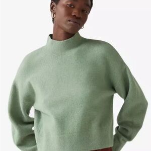 & Other Stories Sage Green Mockneck Sweater